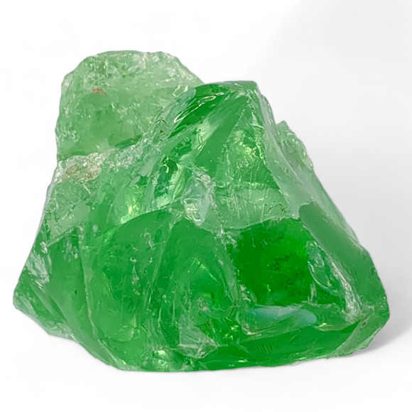 Vaseline Art Glass Cullet Sculpture Glowing Translucent Uranium Glass #4GX15 - Picture 3 of 7